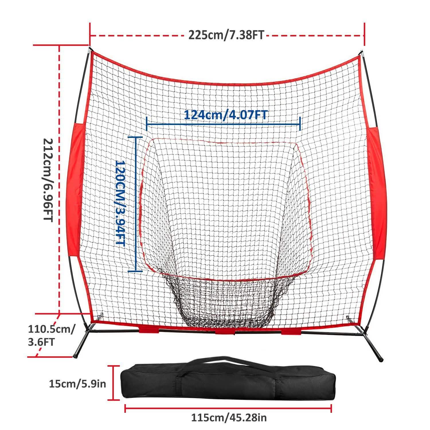 7x7ft Training Net with Bow Frame Carrying Bag for Solo Team Training Sports & Outdoors - DailySale
