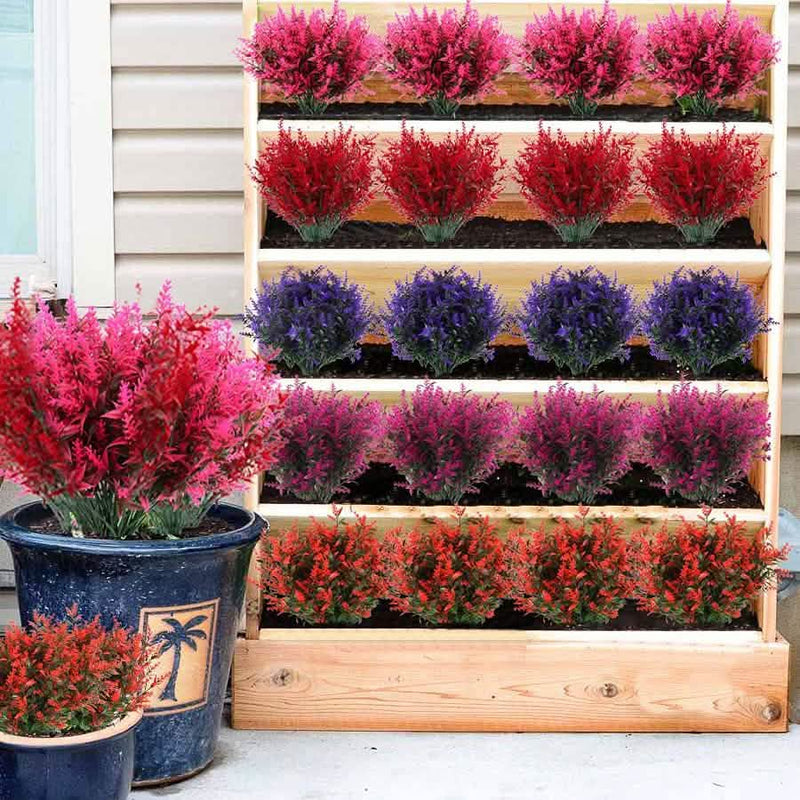 8 Bundles Artificial Lavender Plastic Flower Decorations Furniture & Decor - DailySale