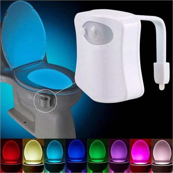 Toilet Night Light LED Motion Activated Sensor Lamp Bathroom Seat Bowl  Lights