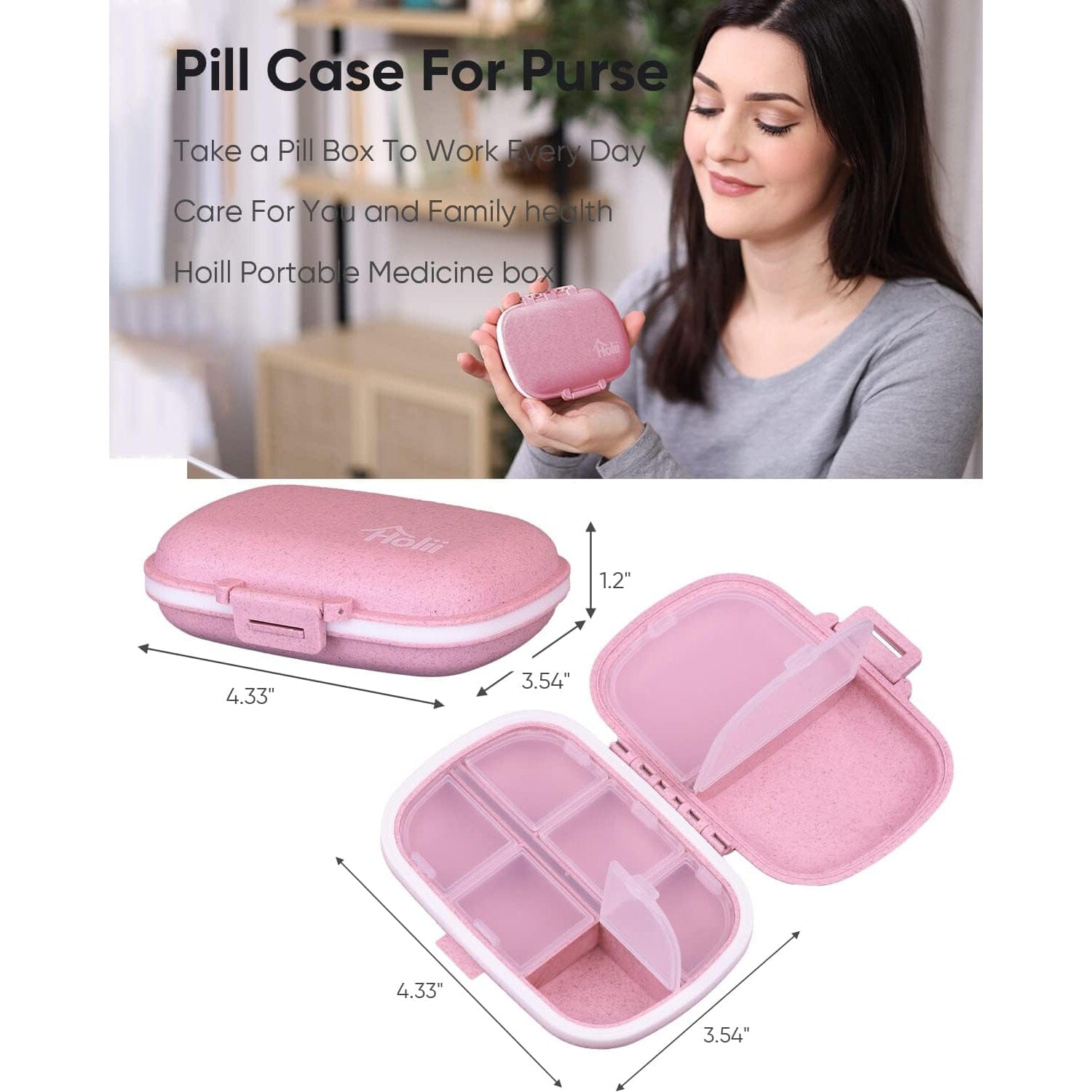 8 Compartments Travel Pill Organizer Wellness - DailySale