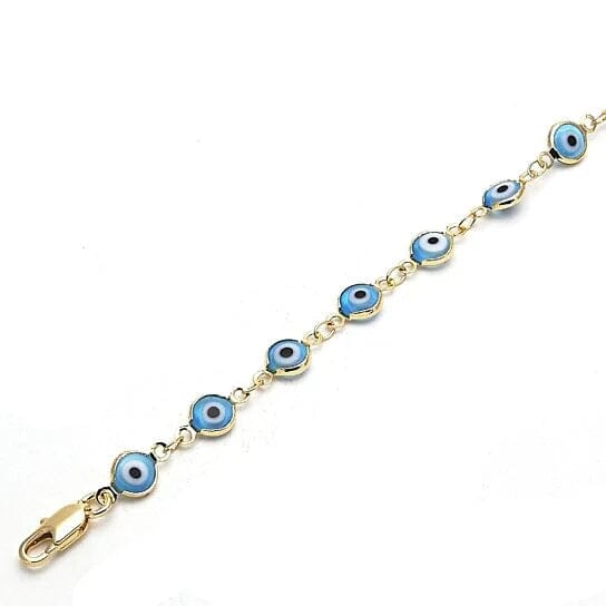 8" Gold Filled Evil Eye Light Blue Bracelet Bracelets - DailySale