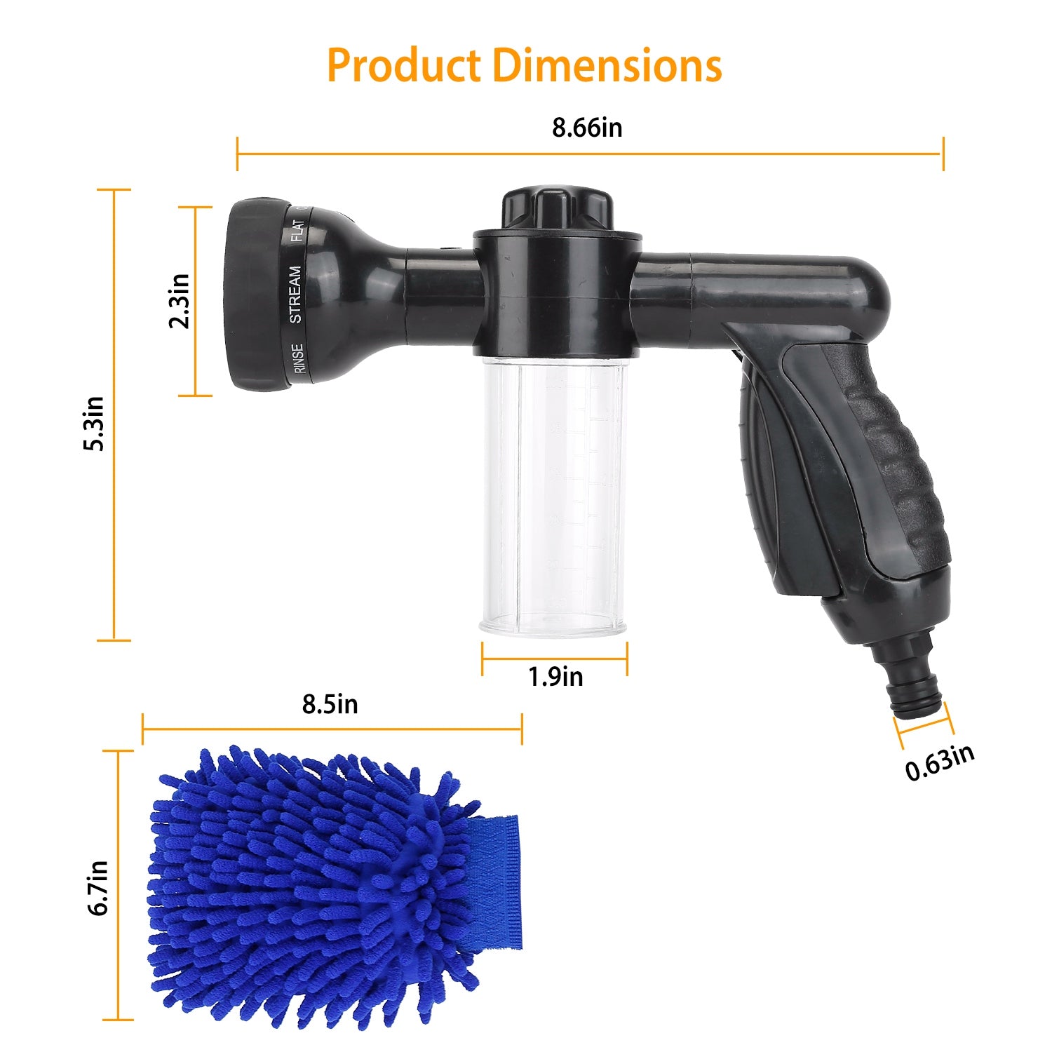 8-in-1 Foam Garden Hose Nozzle Soap Sprayer Automotive - DailySale