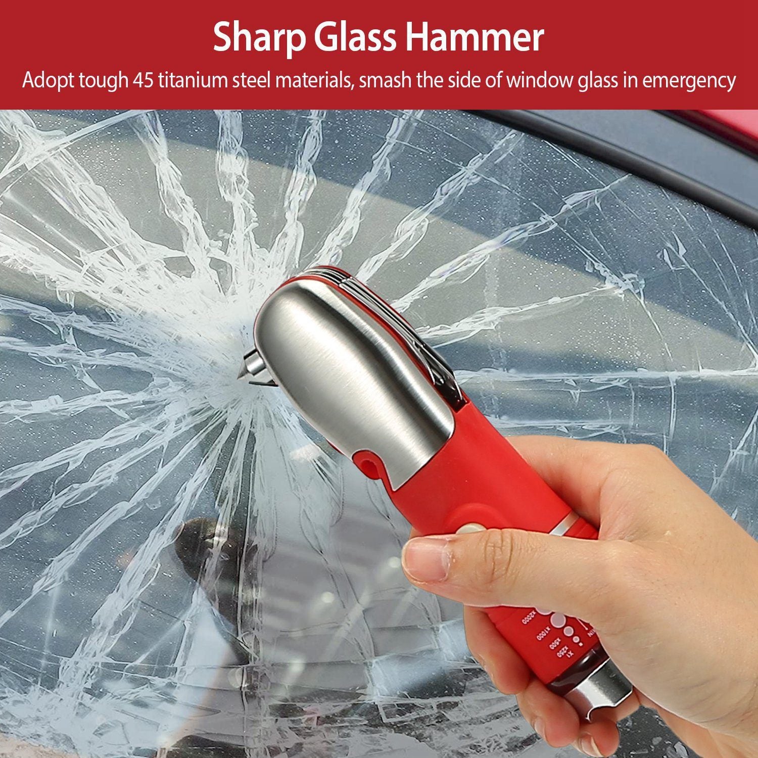 8-in-1 Multi-Tool Hammer Zoomable Emergency Flashlight Sports & Outdoors - DailySale