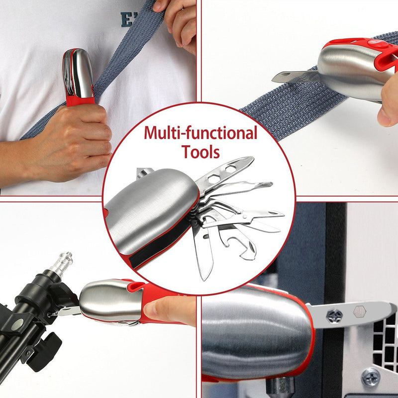 8-in-1 Multi-Tool Hammer Zoomable Emergency Flashlight Sports & Outdoors - DailySale