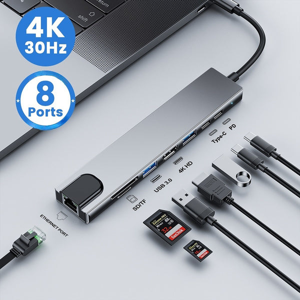 8-in-1 USB 3.0 Hub Computer Accessories - DailySale