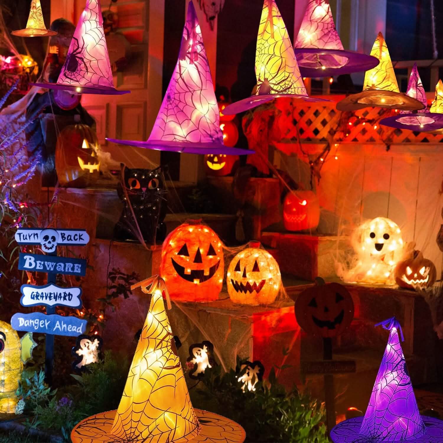 8-Pack: 13ft Witch Hat Hanging String LED Light Holiday Decor & Apparel - DailySale