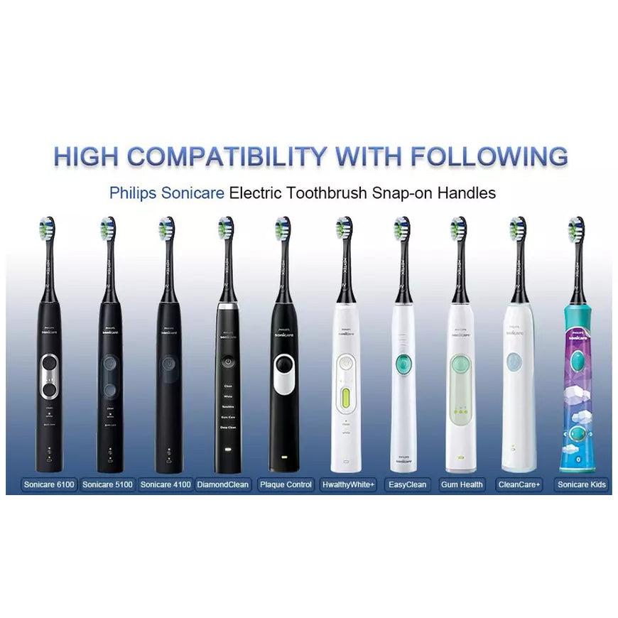 8-Pack: Black Replacement Electric Toothbrush Heads for Philips Sonicare Beauty & Personal Care - DailySale