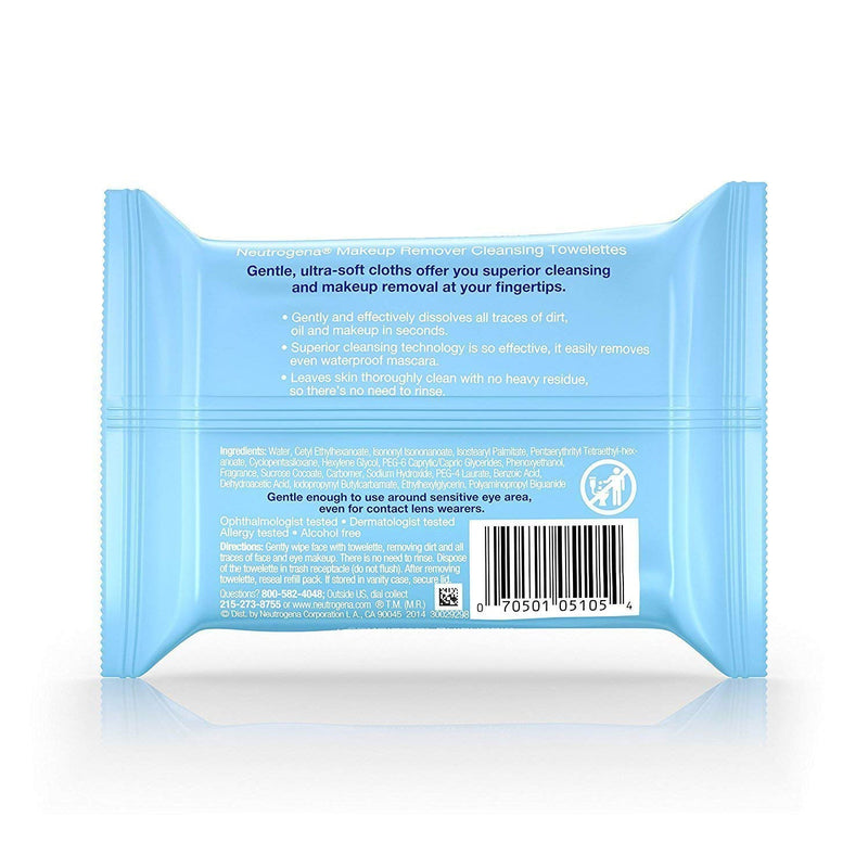 8-Pack: Neutrogena Make Up Removing Wipes Beauty & Personal Care - DailySale