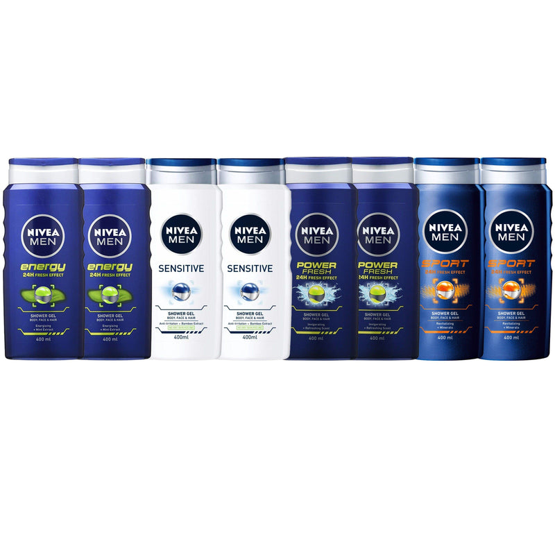 8-Pack: Nivea Men 3-in-1 Shower Gel 400ML Men's Grooming - DailySale