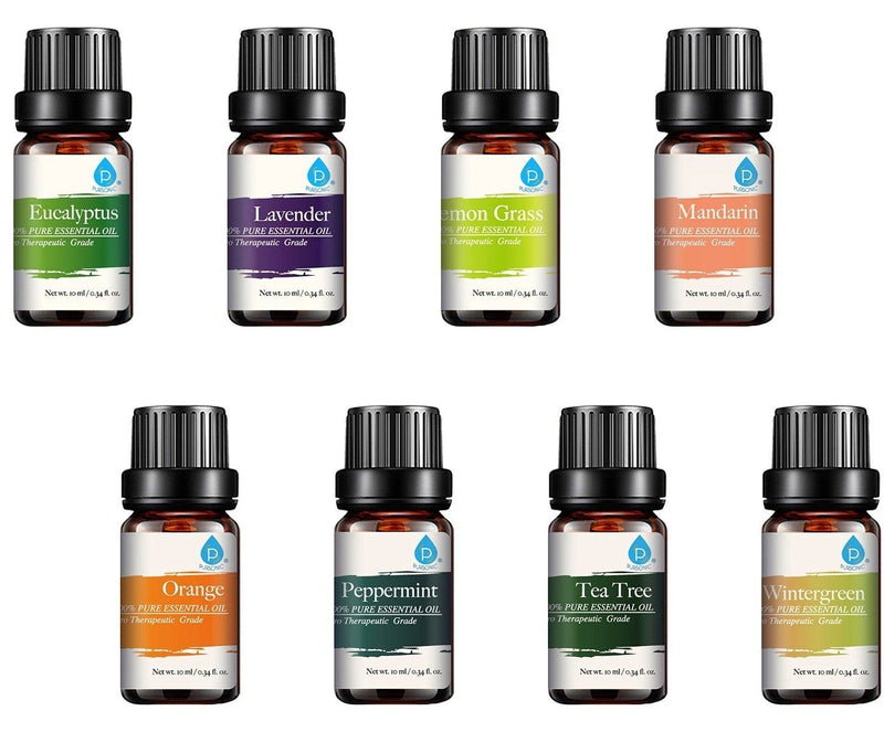 8-Pack: Pursonic 100% Pure Aromatherapy Essential Oils Set Wellness & Fitness - DailySale