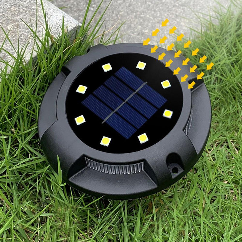 8-Pack: Solar Powered Waterproof In-Ground LED Disk Light Outdoor Lighting - DailySale