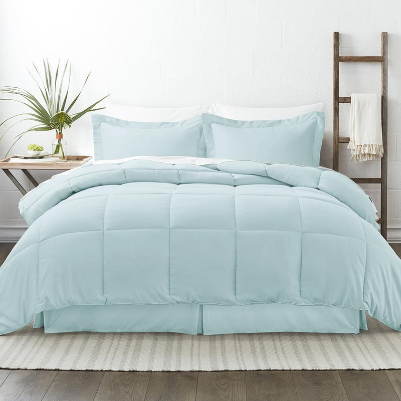 8-Piece: Bed in a Box Hypoallergenic Double Brushed Deep Pocket Set Bedding Twin Aqua - DailySale