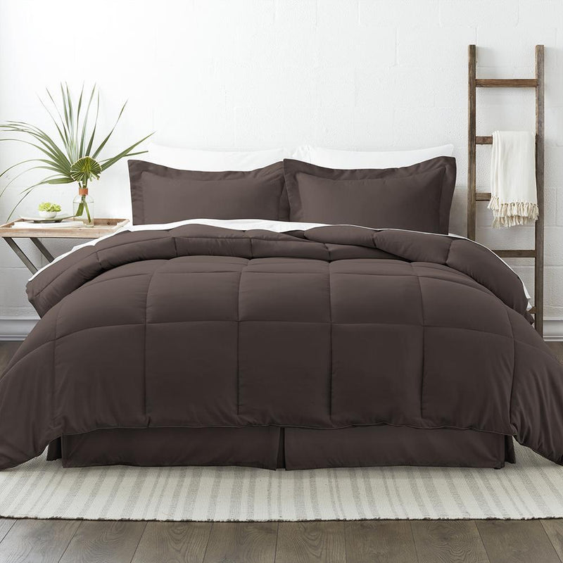 8-Piece: Bed in a Box Hypoallergenic Double Brushed Deep Pocket Set Bedding Twin Chocolate - DailySale