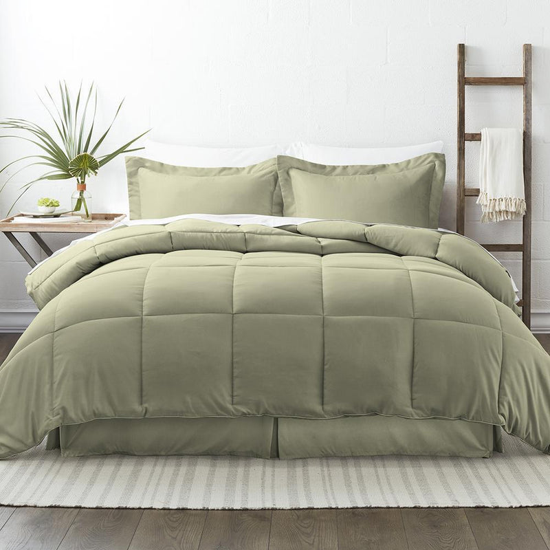 8-Piece: Bed in a Box Hypoallergenic Double Brushed Deep Pocket Set Bedding Twin Sage - DailySale