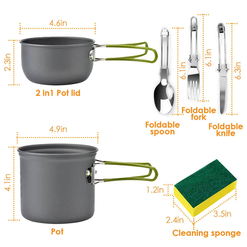 8-Piece: Camping Cooking Ware Set Sports & Outdoors - DailySale
