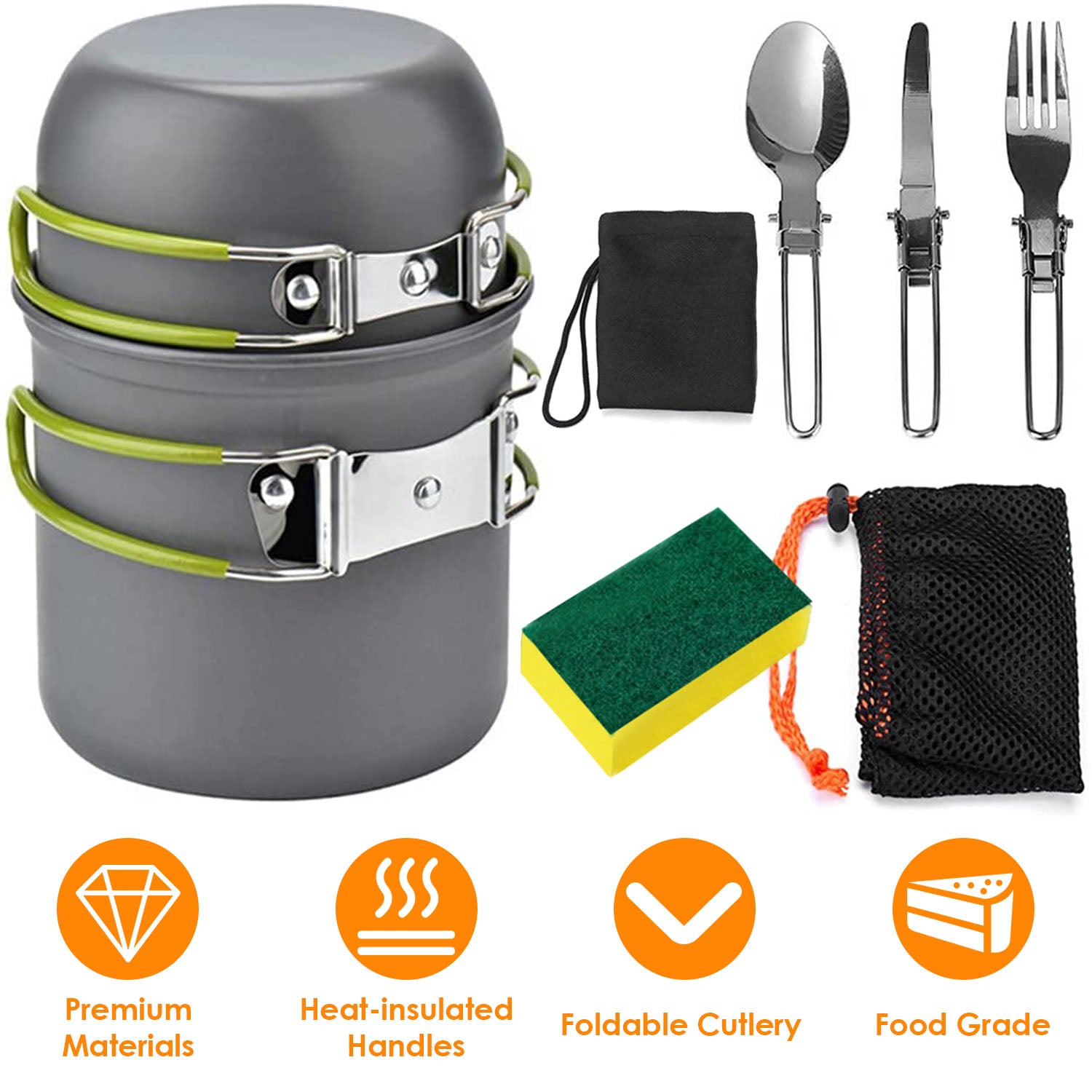 8-Piece: Camping Cooking Ware Set Sports & Outdoors - DailySale