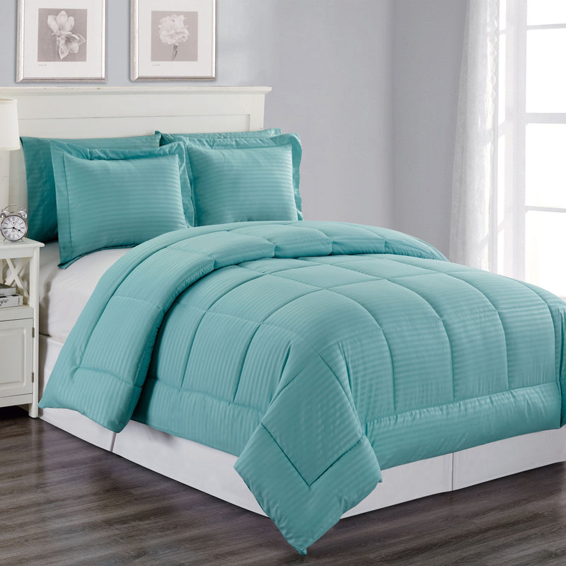 8-Piece: Embossed Bed Set Bed & Bath Queen Turquoise - DailySale