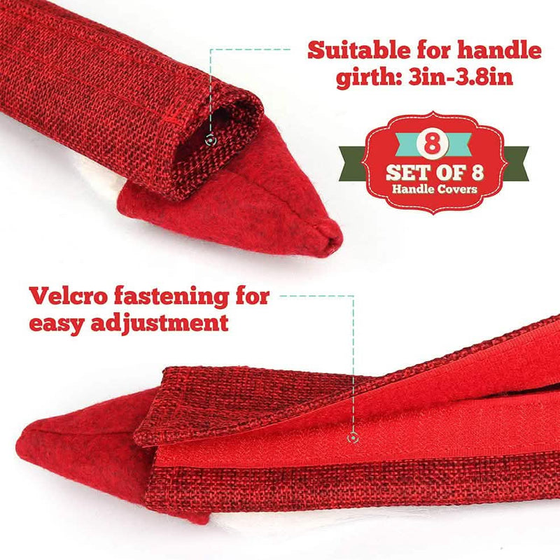8-Piece: Gnome Christmas Refrigerator Handle Covers Set Holiday Decor & Apparel - DailySale