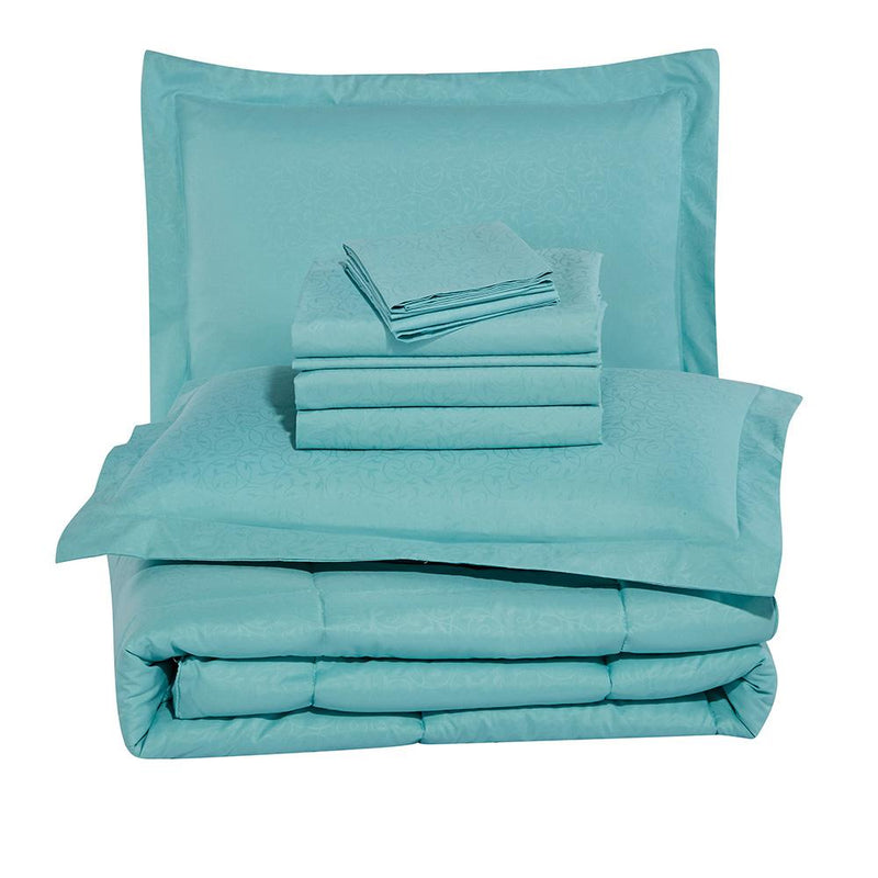 8-Piece: Plazatex Vine Microfiber Comforter Bed in A Bag Set Bed & Bath - DailySale