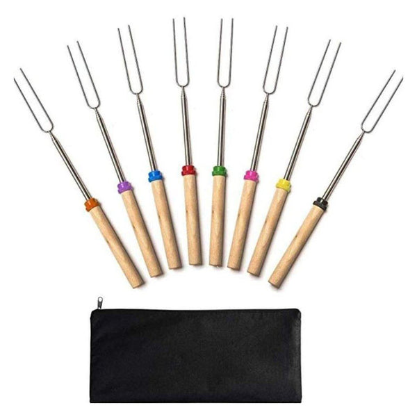 8-Piece Set: Marshmallow Roasting Sticks with Wooden Handle Garden & Patio - DailySale