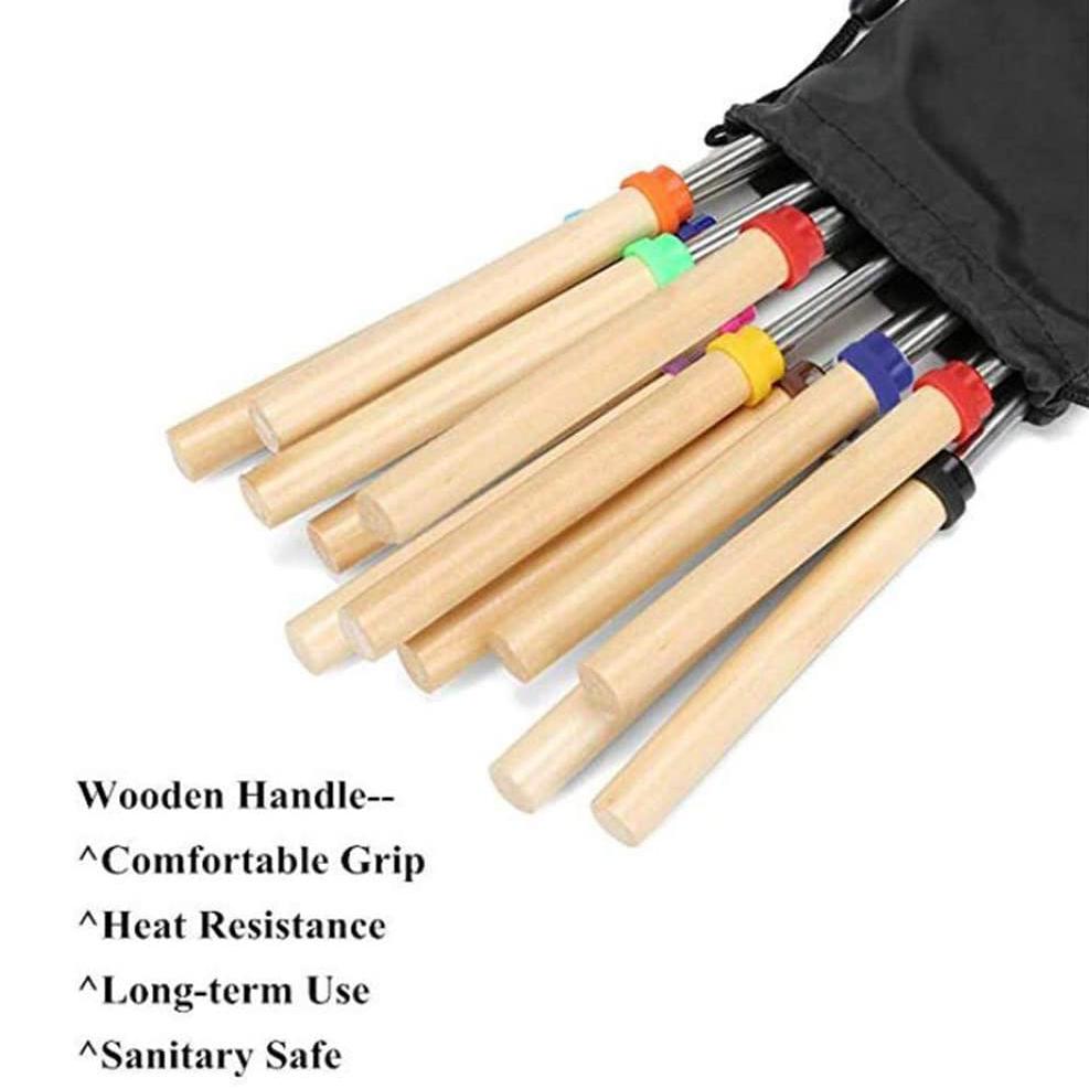 8-Piece Set: Marshmallow Roasting Sticks with Wooden Handle Garden & Patio - DailySale