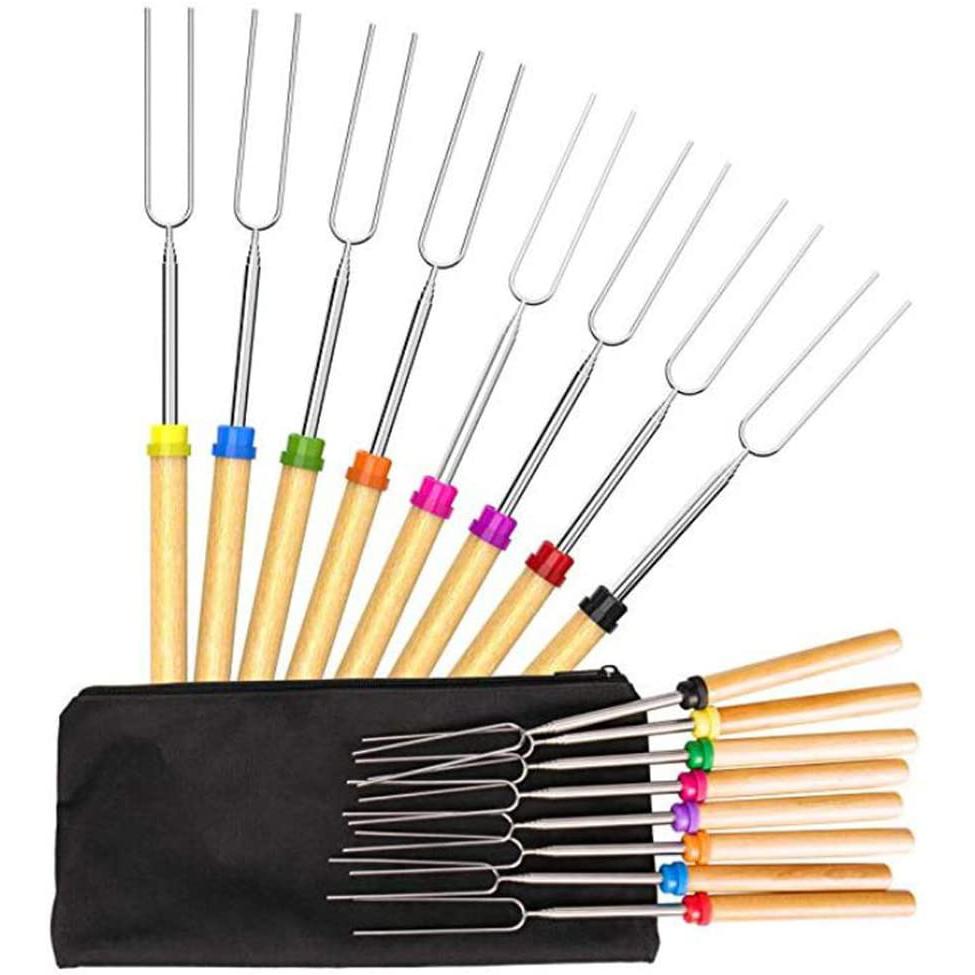 8-Piece Set: Marshmallow Roasting Sticks with Wooden Handle Garden & Patio - DailySale