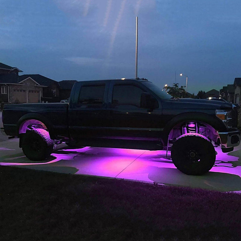 8-Pieces: Auto RGB LED Rock Light Kit Automotive - DailySale