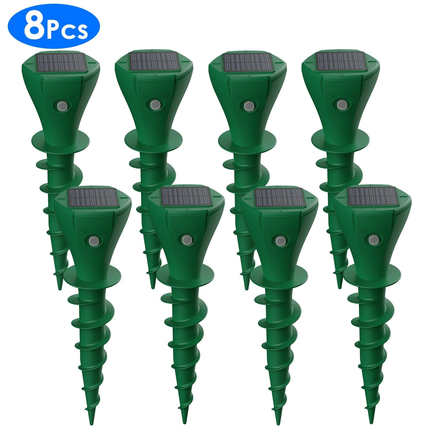 8-Pieces: Solar Powered Repellent Waterproof Solar Vibration Stake Pest Control - DailySale