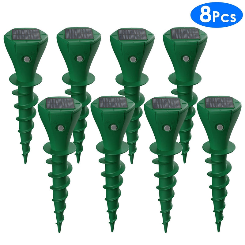 8-Pieces: Solar Powered Repellent Waterproof Solar Vibration Stake Pest Control - DailySale