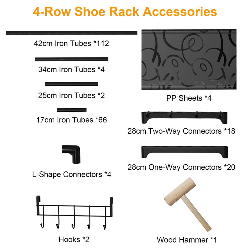 8-Tier Shoe Rack Metal Shoe Storage Shelf Closet & Storage - DailySale