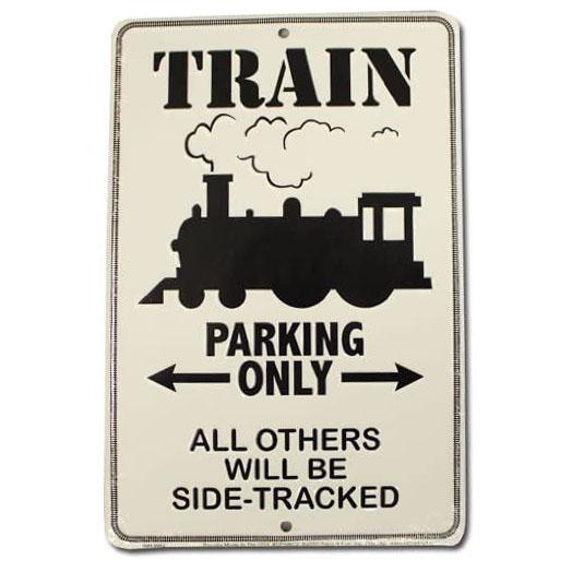 8" x 12" Metal Parking Sign Flagline Train Parking Only Everything Else - DailySale