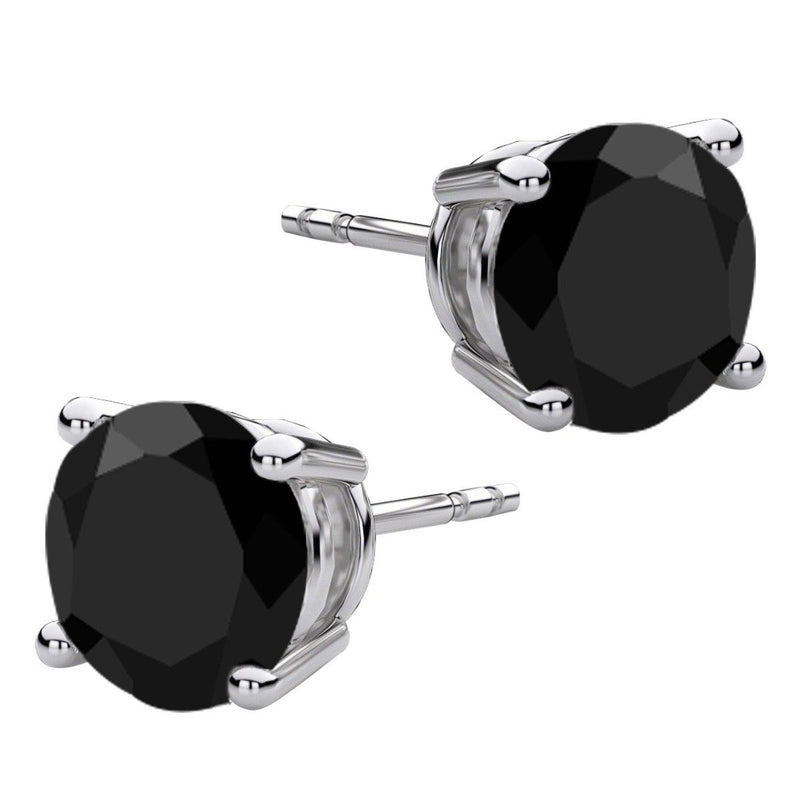 8.00 CTW Round Stud Earrings - Assorted Styles Jewelry Black - DailySale