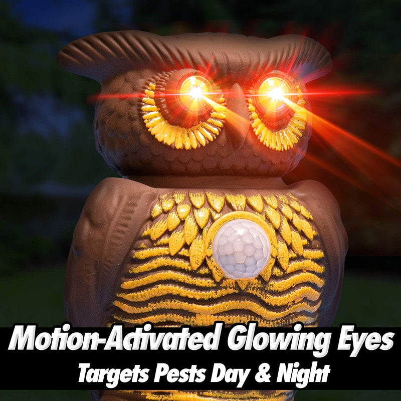 Owl Alert Statue - Targets Outdoor Pests Like Racoons, Deer, Rabbits, Squirrels, Mice and More - DailySale, Inc