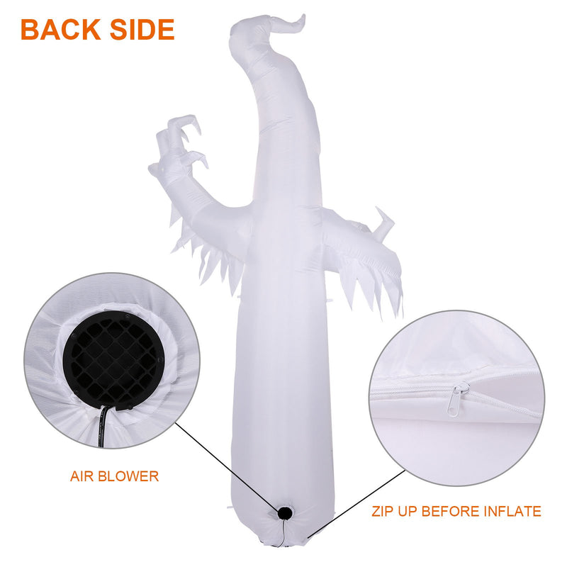 8ft Halloween White Ghost Inflatable Outdoor Decoration with Color Changing LED Holiday Decor & Apparel - DailySale