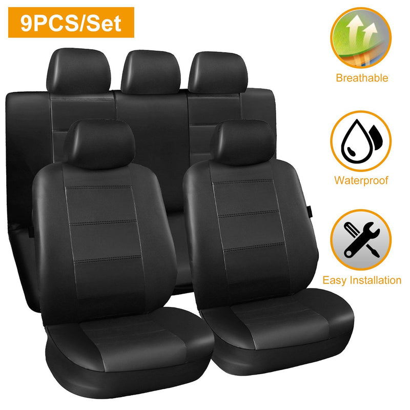 9-Piece Set: PU Leather Car Seat Cover Automotive - DailySale