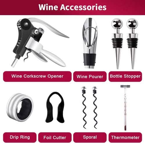 9-Piece Set: Wine Opener Set with Corkscrew, Foil Cutter, Thermometer, Stoppers & More Kitchen Tools & Gadgets - DailySale