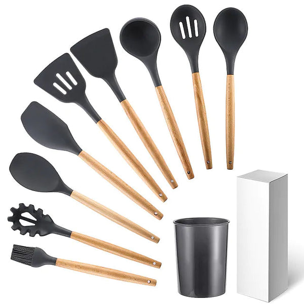 9-Piece: Silicone Cooking Utensils Kitchen Tools & Gadgets - DailySale