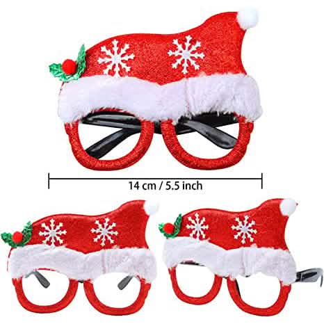 9-Pieces: Christmas Glitter Party Glasses Frame Holiday Decor & Apparel - DailySale