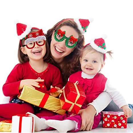 9-Pieces: Christmas Glitter Party Glasses Frame Holiday Decor & Apparel - DailySale