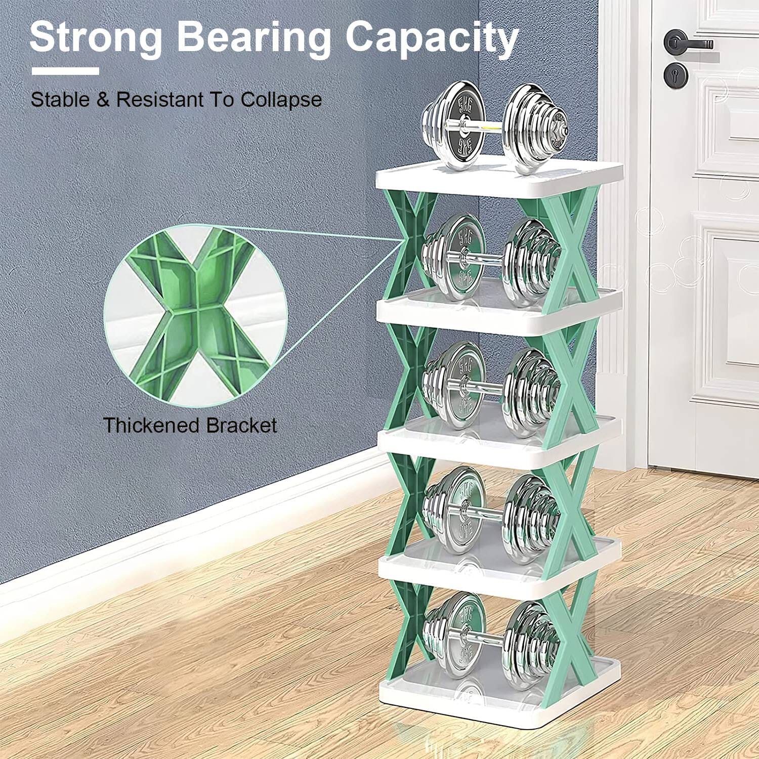 9-Tier Narrow Entryway Shoe Rack Plastic Vertical Shoe Organizer Closet & Storage - DailySale