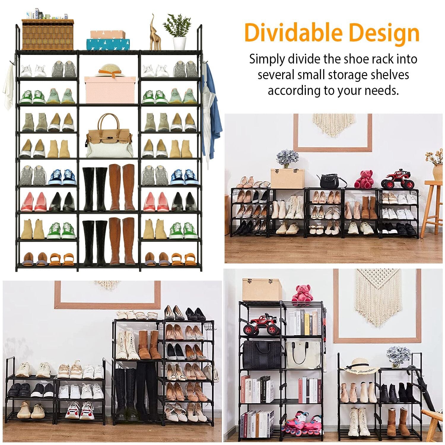 9-Tier: Shoe Rack Metal Storage Closet & Storage - DailySale