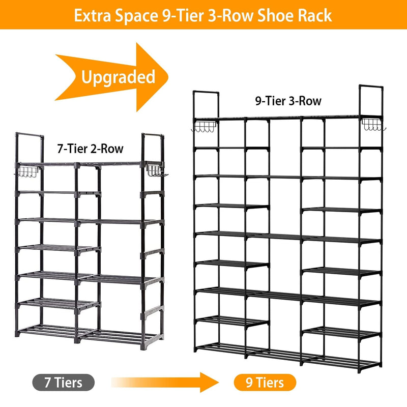 9-Tier: Shoe Rack Metal Storage Closet & Storage - DailySale