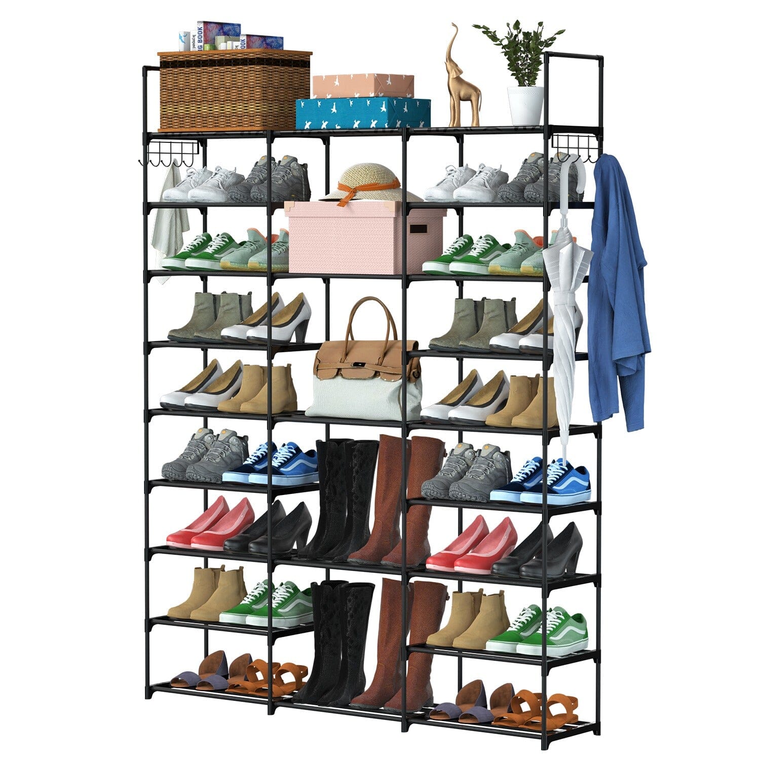 9-Tier: Shoe Rack Metal Storage Closet & Storage - DailySale