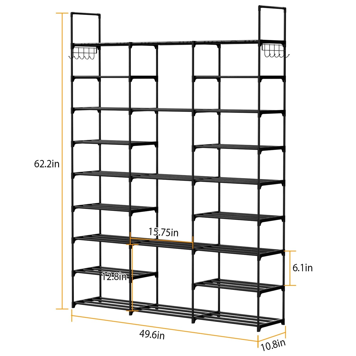 9-Tier: Shoe Rack Metal Storage Closet & Storage - DailySale