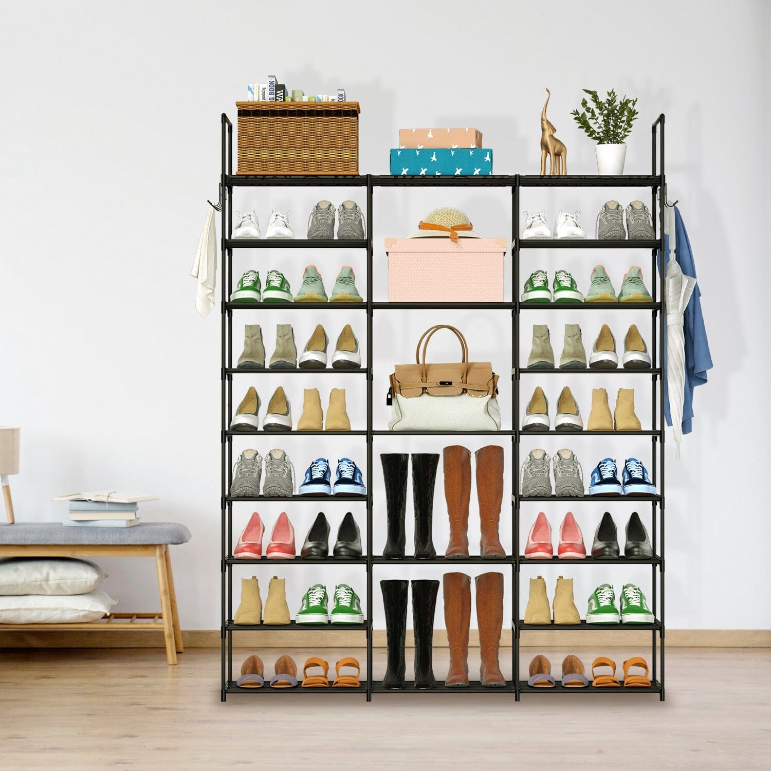 9-Tier: Shoe Rack Metal Storage Closet & Storage - DailySale