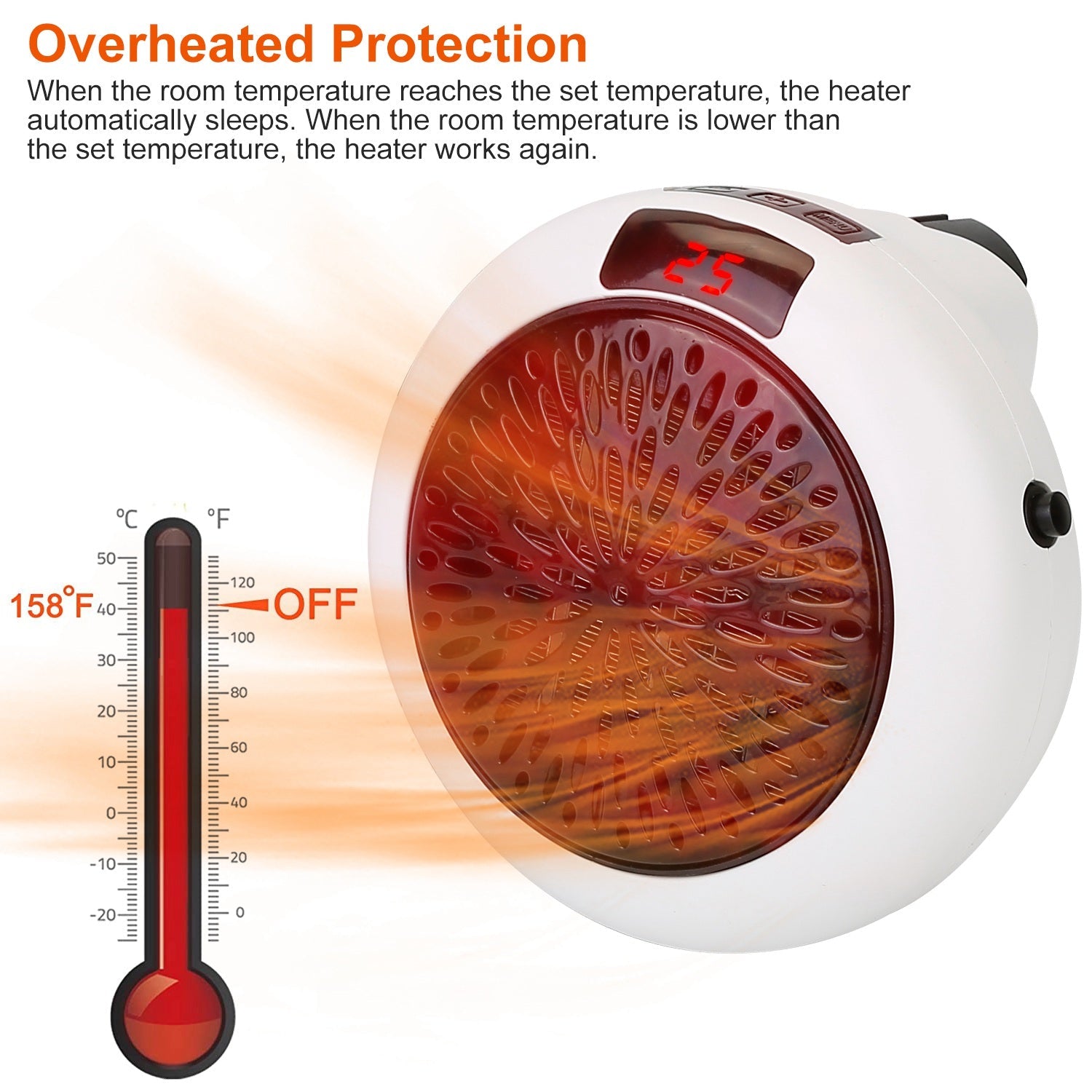 900W Portable Heater Fan with Remote Control Household Appliances - DailySale