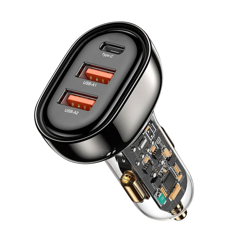 90W 3 Ports Fast Car Charger USB and Type C Automotive - DailySale
