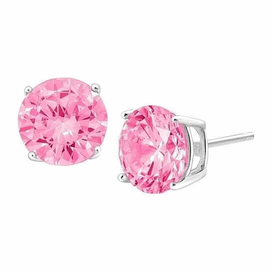 925 2.00 Cttw Genuine Pink Sapphire Gemstone Studs Earrings - DailySale