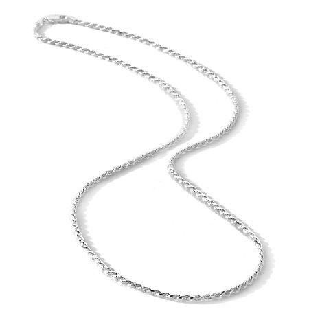 925 Sterling Silver 1.5mm Diamond Cut Rope Chain Necklaces 16" - DailySale