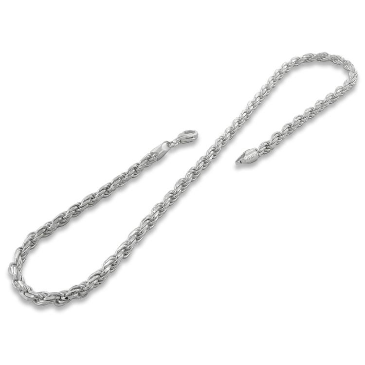 925 Sterling Silver 1.5mm Diamond Cut Rope Chain Necklaces - DailySale